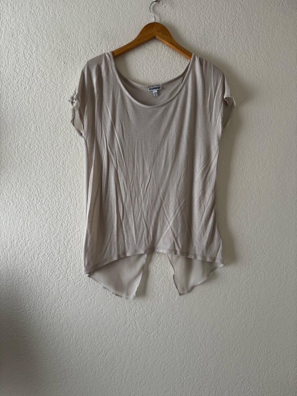 Express sheer open back tee